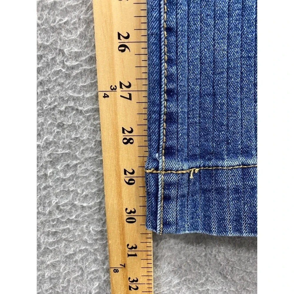 Curve Appeal Women's Size 6/28 Blue Denim High-Rise Wide Leg Stretch Jeans